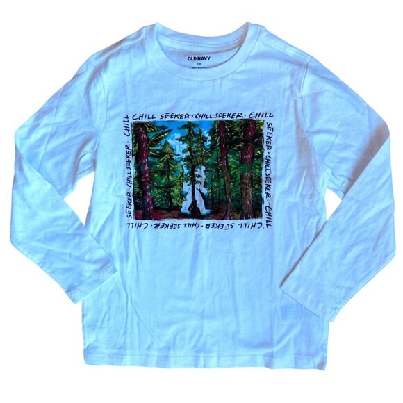 Old Navy Chill Seeker Yetti Graphics TShirt Long Sleeves Kids Size Boy Medium 8Y - Picture 3 of 11